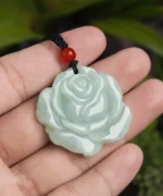 Jadeite Rose Flower Jade Pendant