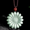Jadeite Sunflower Natural Jade Pendant