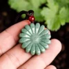 Jadeite Sunflower Natural Jade Pendant