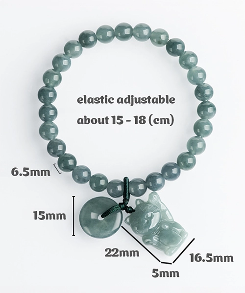 Luck Cat Natural Jade Bead Bracelet - Image 5