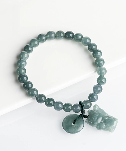 Luck Cat Natural Jade Bead Bracelet - Image 6