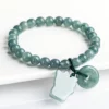 Luck Cat Natural Jade Bead Bracelet