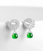 S925 Swan Natural Jade Earrings