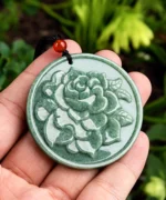 Rose Flower Natural Jade Pendant