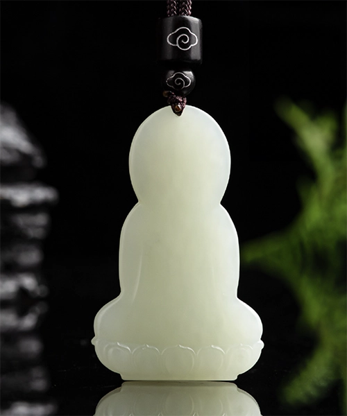 Guanyin Bottle Natural Jade Pendant