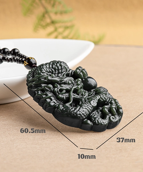 Zodiac Dragon Natural Jade Pendant - Image 7