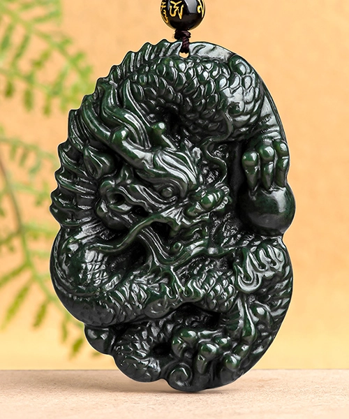 Zodiac Dragon Natural Jade Pendant - Image 8