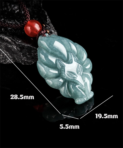 Nine Tailed Fox Natural Jade Pendant - Image 6