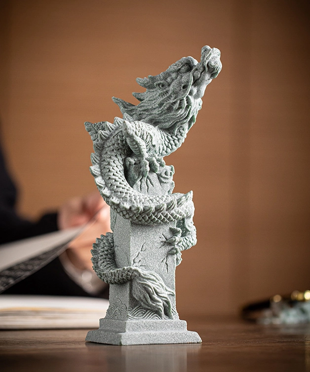 Dragon Column Sand Stone Ornament