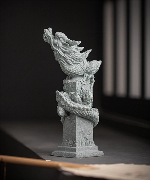 Dragon Column Sand Stone Ornament - Image 5