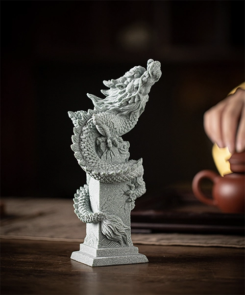 Dragon Column Sand Stone Ornament - Image 13