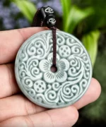 Flower Donut Ring Jade Pendant