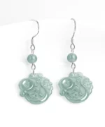 S925 Dragon Natural Jade Earrings