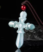 Jesus Cross Natural Jade Pendant