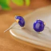 Lapis Lazuli S925 Cabochon Earrings