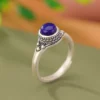 Lapis Lazuli S925 Cabochon Open Ring