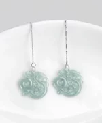 S925 Dragon Natural Jade Earrings