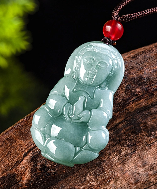 Guanyin / Buddha Natural Jade Pendant - Image 7