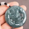 Dragon Natural Jade Round Pendant