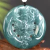 Dragon Natural Jade Round Pendant
