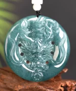 Dragon Natural Jade Round Pendant