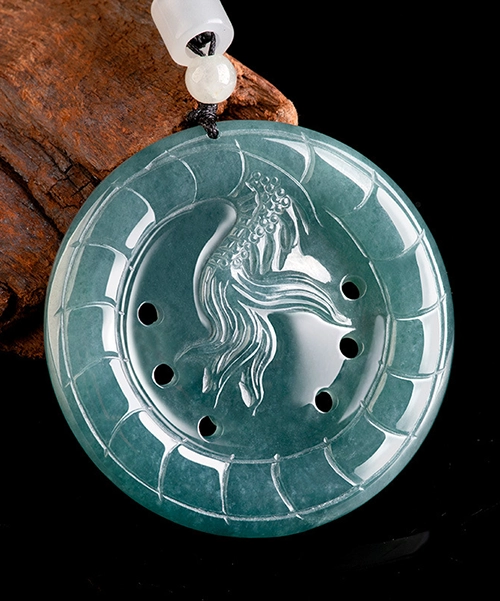 Dragon Natural Jade Round Pendant - Image 4