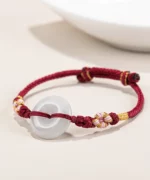 Natural Jade Donut Ring Hand Rope