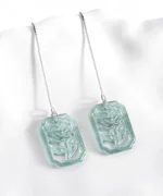 S925 Rose Natural Jade Earrings