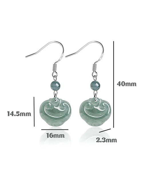 S925 Ruyi Natural Jade Earrings - Image 8