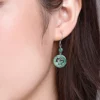 S925 Deer Round Natural Jade Earrings