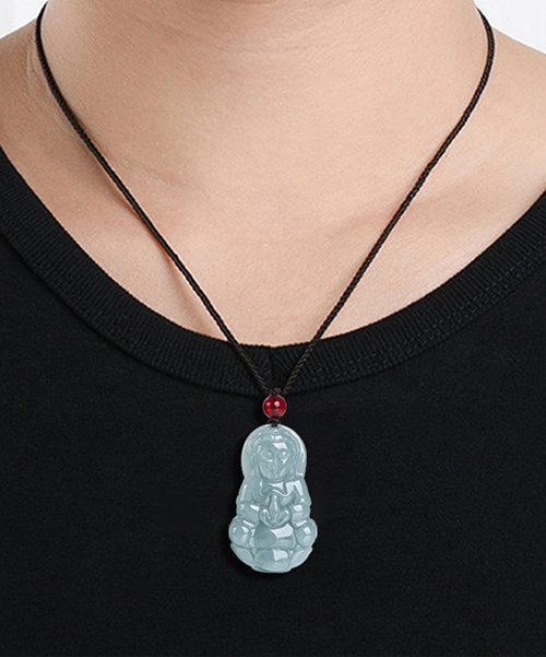 Guanyin / Buddha Natural Jade Pendant - Image 9