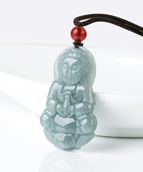 Guanyin / Buddha Natural Jade Pendant - Image 3