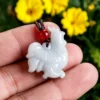 Zodiac Rooster Natural Jade Pendant Necklace