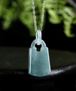 S925 Key Lock Natural Jade Pendant