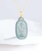 18K Chinese Word Píng'ān Jade Pendant