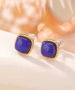 Lapis Lazuli S925 Cabochon Earrings