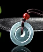 Natural Jade Double Donut Ring Pendant