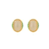 Vintage Lotus S925 Natural Jade Earrings