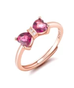 Garnet S925 Bowknot Open Ring
