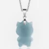 S925 Cat Natural Jade Pendant