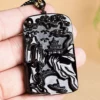 Scenery Black Natural Jade Pendant