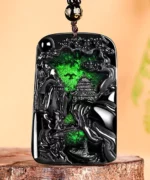 Scenery Black Natural Jade Pendant