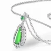 S925 Water Droplets Natural Jade Pendant