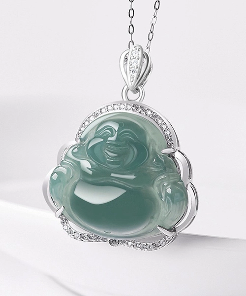 S925 Buddha Natural Jade Pendant