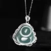 S925 Buddha Natural Jade Pendant