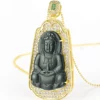 Guanyin Natural Jade Copper Pendant