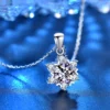 S925 Moissanite Snowflake Pendant