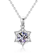 S925 Moissanite Snowflake Pendant
