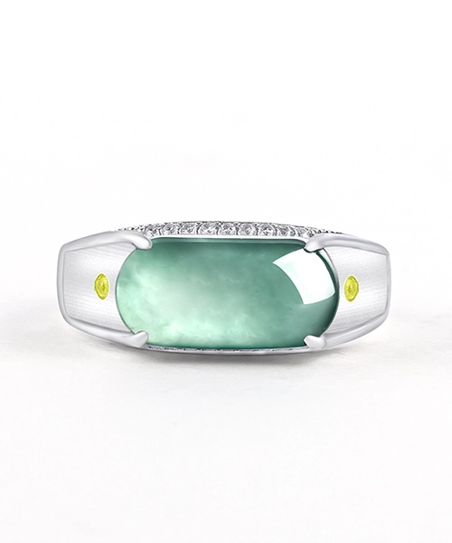 Fashion S925 Natural Jade Open Ring - Image 3