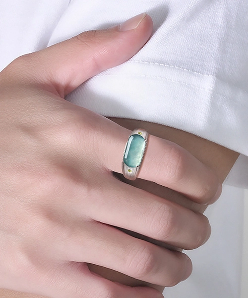 Fashion S925 Natural Jade Open Ring - Image 4